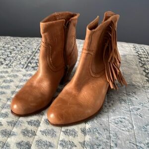 Sam Edelman Tan Fringed Boots